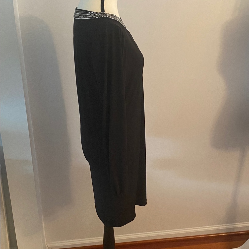 Calvin Klein  black size 6 beaded neckline dress NWT - Picture 4 of 9